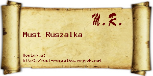 Must Ruszalka névjegykártya